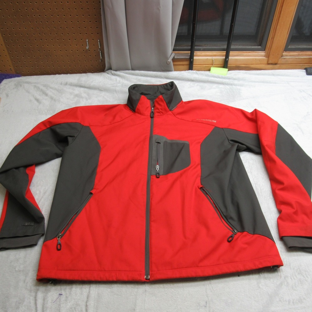 Columbia Titanium Jacket Men XL Red Rain Softshell Interchange‎ Interior Jacket